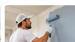 Professional painting a wall